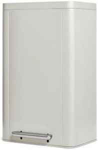 Caraway 45L Rectangular Step Trash Can - 13 Gallon Stainless Steel Trash Can with Quiet Close Lid and Fingerprint-Resistant Finish - Stone