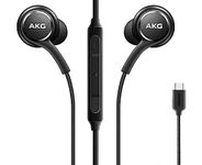 Samsung AKG Earphones for Samsung Galaxy S23 S23 Ultra | S22 S22 Ultra | S21 S21 Ultra | S20 S20 Ultra, Note 10+ Original USB Type C in-Earbuds - Braided - Includes Velvet Pouch - Black