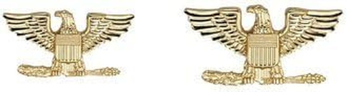 UNIFORM INSIGNIA Collar Rank - Colonel (Eagle) - Gold - 3/4 inch
