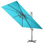 Tangkula 10FT Patio Cantilever Umbrella, Outdoor Hanging Square Umbrella W/ 360° Rotation Function, 4-Level Tilting System & Hand-Crank, Offset Market Aluminum Umbrella for Garden, Cafe, Backyard