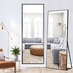 NeuType Full Length Mirror Floor Standing Wall-Mounted Rectangle Black 55"x16"