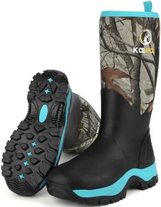 Kalkal Rubber Boots for Women, Insulated Waterproof Womens Hunting Boots, 6mm Neoprene Camo Hunting Boot Tall Rain Boots for Women Mud Working Gardening Farming