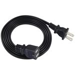 6FT Polarized 2Prong Extension Cord - Black Replacement US AC Two Prong Male to Female Short Low Profile Flat Appliance Extension Cord, NEMA 1-15P to 1-15R Cable for Outlet Saver, Christmas Light