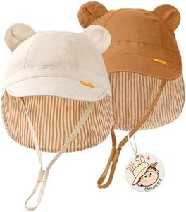 FURTALK Baby Sun Hat UPF 50+ Toddler Hat with Neck Flap, Breathable Adjustable Fit for Boys & Girls