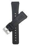 Bandini 18mm Rubber Watch Band, Black, Sport Fits Casio Databank and More, 2 Spring Bars Included