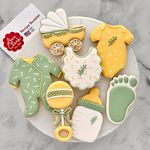 Baby Shower Cookie Cutters 7–Pc. Set Made in The USA by Ann Clark, Onesie, Bib, Rattle, Carriage, Baby Footprint and More