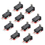 Hailege 10pcs V-156-1C25 Lead Limit Switch SPDT Switch Silver Base Contact Roller Swing