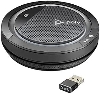 Poly Calisto 5300-M Mobile Conference Speaker with USB-A Connection and Bluetooth Stick BT600, Full Duplex Audio, Voice Prompt, Microsoft Teams, Black