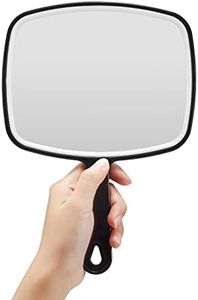 OMIRO Hand Mirror, Black Handheld Mirror with Handle for Makeup, Hairdressing (16 x 24 Cm)