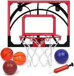 LOYO Basketball Hoop for Kid, Mini Basketball Hoop for Door with 4 Balls and Net, Indoor Outdoor Sport Games for Boys Girls