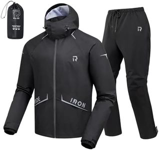 RIDEIRON Motorcycle Rain Gear, Rain Suit for Men & Women Waterproof Jacket and Pants Breathable Reflective Raincoat for Riding, Fishing, Golf, Hunting, Camping XL