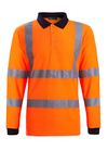 shelikes Mens Hi Vis Viz Polo Tshirt Top Long Sleeve Polos Shirt Workwear High Visibility Tee Shirt