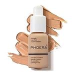 PHOERA Foundation Makeup,Face Foundation,Foundation Full Coverage Perfect 30ml Makeup Oil-Control Concealer,Long Lasting Waterproof Blendable Concealer Makeup,Great Choice and Gift (#104 Buff Beige)