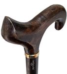 TAMAKA® Gents Handcrafted Dark Brown Wooden Derby Handle Cane With Collar Walking Stick Mens Ladies - 94cm (37")