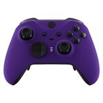 eXtremeRate Purple Soft Touch Grip Faceplate Cover, Front Housing Shell Case Replacement Kit for Xbox One Elite Series 2 Controller Model 1797 - Thumbstick Accent Rings Included