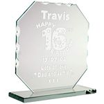 CRAZY TONY'S Personalised Laser Engraved Boys 16th Birthday Cut Glass Plaque Sons Trophy Gift