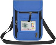 HOTEMIA Neck Wallet for Travel,Passport Holder Neck Pouch for Men Women with Adjustable Neck Strap and RFID Blocking (Blue)