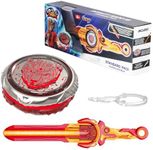 INFINITY NADO Bey Battling Blade Toys Metal Brust Pro Gyro Toys for Boys and Girls Age 5+, Battle Set for 8-12 with Spinning Top & Sword Launcher, Blazing War Bear, Flame Red