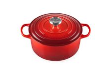 Le Creuset Signature Enamelled Cast Iron Round Casserole Dish With Lid, 24 cm, 5.3 Litre, Cerise, 21177240602430