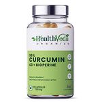 Health Veda Organics Curcumin C3 + Bioperine Supplements, 1310 Mg | 60 Veg Capsules | Supports Joint & Muscle Health | Better Absorption | Boost Immunity | For Men & Women