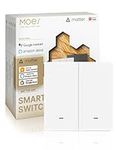 MOES Matter Smart Switch, Matter over WiFi, 2-Way Sync Switch, Neutral Wire Required, Compatible with Alexa/Apple Home/Google Home/SmartThings, Tuya APP Control, 2 Gang