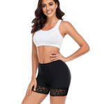 NICSY Womens Slip Shorts for Under Dresses, High Waisted Shorts, Sports Underskirts Mid Thigh Lace Boyshorts Cycling, Yoga, Swim Shorts, Regular Safety Shorts (Pack-1 Combo)