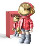 EZ4ENCE Astronaut Statues Spaceman Sculpture Modern Arts Bright Red Figurine Ornament Room Decor for Men,Home and Crafts Desktop Accessories Tabletop Decoration, Living Room, Office, Bookshelf…