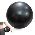 SULIVES Soft Pilates Ball for Versatile Fitness, Anti-Burst 25cm/9.8 Inch Yoga & Pilates Exercise Ball with Inflatable Straw, Ideal for Pregnancy & Core Training, Black