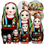 Russian Matryoshka Dolls Set of 7 pcs - Nesting Dolls in Ukrainian Vyshyvanka for Women - Baboushka Nesting Dolls in Ukrainian Traditional Costume