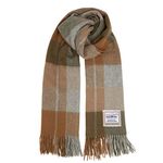 Heritage Traditions 100% Pure Wool Tartan Scarves Shawls and Wraps (Woodland Check)