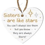 Pixie's Gifts Wooden or Acrylic Personalised Best Sister Gift - Heartfelt Birthday Surprise, Thoughtful Gifts for Sisters Unique Thank You Friendship Plaque (MDF WOOD)