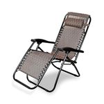 STAR WORK Stainless Steel Zero Gravity Chair, Lawn Chair Recliner Lounge, Portable Camping Folding Beach Chair With Removable Pillow (Burgundy)