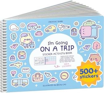 My First Trip Sticker + Coloring Book (500+ Stickers & 12 Scenes) by Cupkin, Side by Side Activity Book Design, Fun Toddler Travel Essential Sticker Books for Kids 2-4, Great for Older Boys & Girls