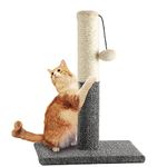 Cat Scratching Post, Cat Interactive Toys with Top Tease Toy Ball, Sisal Pole Post and Carpet Covered Base (Grey) MC0201