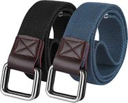 ZORO Cotton D buckle belt for men, Combo pack Black+C Green