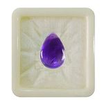 CaratYogi Cabochon Natural Amethyst Gemstone 9.25 Ratti 8.41 Carat Pear Shape Astrology Rashi Ratan Gemstone Loose Stones Stone Genuine Gemstones Gem Jewelry Meen Rashi Upratna guruwer