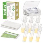 haakaa Colostrum Collector Kit Breast Milk Collector with Cotton Cloth Wipe and Storage Case, Ready-to-Use, Reusable, BPA Free, 4ml/6pcs