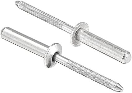 uxcell Blind Rivets, 304 Stainless Steel Pull Rivets Core Decoration Rivets 4.8mm Diameter 25mm Grip Length Close End Silver Tone, 50pcs