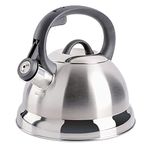 Mr. Coffee Flintshire Stainless Steel Whistling Tea Kettle, 1.75-Quart, Silver