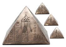 ANCIENT EGYPTIAN GODS AND DEITIES PYRAMID CREMATION URN FIGURINE FUNERAL SUPPLY