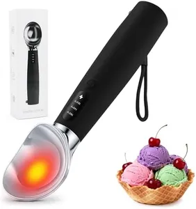 Olephira Electric Ice Cream Scoop, Heated Ice Cream Scoop Rechargeable with 3-Level Heat 120-160℉, LED Display, IP67, 2600mAh Battery, For Hardened Ice Cream, Gelato, Shop & Home Use