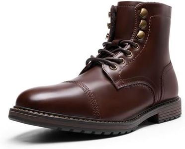 Bruno Marc Men's Motorcycle Boots Oxford Dress Boot,Size 7,Brown-11,Philly_11