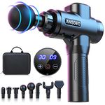 Massage Gun Deep Tissue, ANSGEC 30 Speeds Powerful Percussion Portable Fascia Gun Muscle Gun with 8 Heads LCD Display, Handheld Body Massager for Muscle Relief