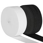 2 Pack 10 Yard 1.5 Inch Wide Elastic Spool, Magnoloran Springy Stretch Knitting Sewing Elastic Bands, Flat Knitting Sewing Stretch Rope (Black&White)