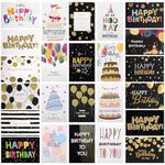 24 Pcs Birthday Cards with Envelopes and Stickers, Blank Birthday Greeting Card Variety Set of Happy Birthday Cards Bulk Greeting Cards Multipack for Mother