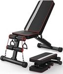 Adjustable Weight Bench, Utility Foldable Weights Bench for Full Body Workout, 7 Backrest Adjustment Multifunctional Incline/Decline Bench Press for Home Gym, Weight Capacity 660LBS