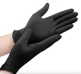 RAP Gloves Professional Black Nitrile Powder Free Multi Purpose Gloves Disposable, Extra Strong Disposable Examination Gloves, Surgical Powder Free Disposable Nitrile Gloves (M - Pack of 100)