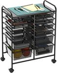 SimpleHouseware Utility Cart with 12 Drawers Rolling Storage Art Craft Organizer on Wheels, Black