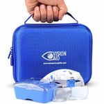 Vision Aid Magnifying Glasses with LED Light 5 Lenses Headband Case Hands Free Lighted Head Magnifier Spectacles for Hobby Crafts Macular Degeneration Painting Close Work - Upgraded
