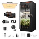 Spider Farmer Grow Tent Kit Complete SF1000 Samsung LM301H EVO Diodes Dimmable Grow Tent 70x70x160cm Complete System 2.3x2.3ft Grow Tent Set with 4 Inch Inline Fan with Temperature Humidity Controller